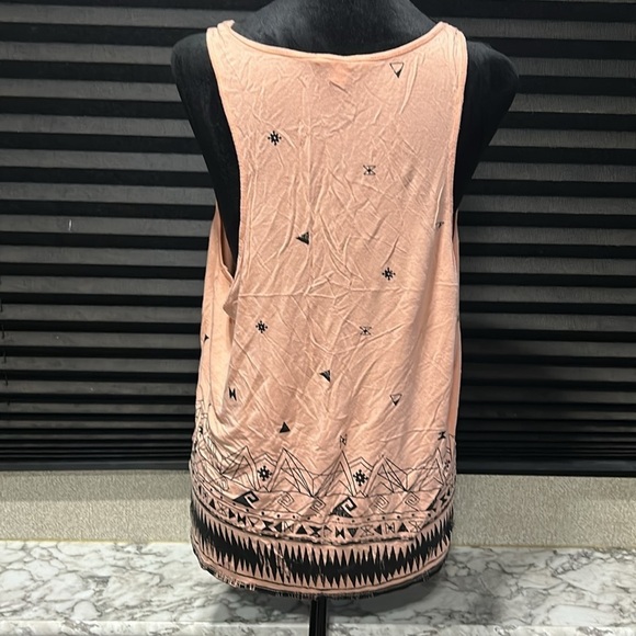 Volcom Women’s Pink with‎ Black Print Super Soft Pocket Tank Top Size Large - Picture 3 of 9